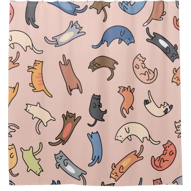 Seamless pattern doodle cats,illustration (Front)