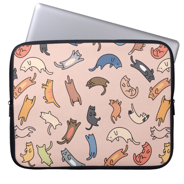 Seamless pattern doodle cats,illustration laptop sleeve (Front)