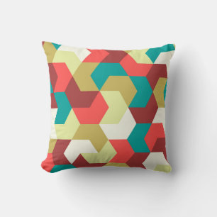 Seamless pattern. Endless background of geometric  Throw Pillow