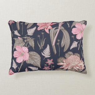 Seamless pattern fabric. Set Amaryllis Waratah Hib Accent Pillow