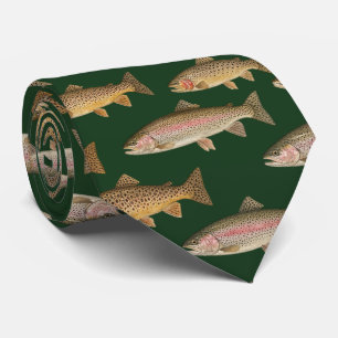 Seamless Pattern Fishing Lover  – Trout Fishing    Tie