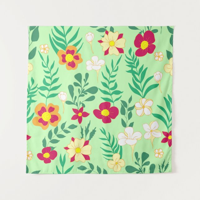 Seamless pattern flower and leaveshome decor, back tapestry (Front)