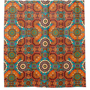 Seamless pattern from mandalas painted in brown, b