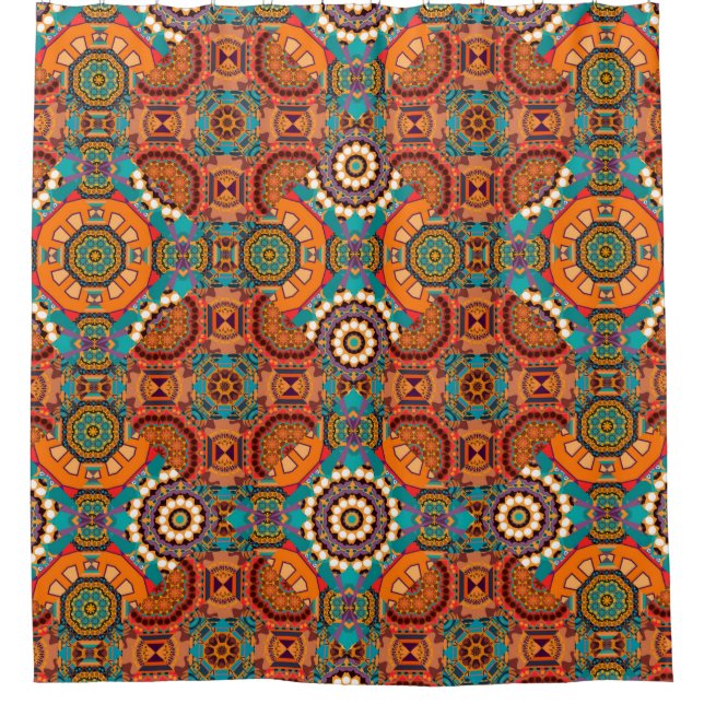 Seamless pattern from mandalas painted in brown, b (Front)
