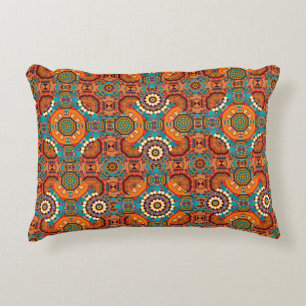 Seamless pattern from mandalas painted in brown, b accent pillow