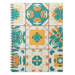 Seamless pattern from the 9 arabic tilesabstract,a notebook