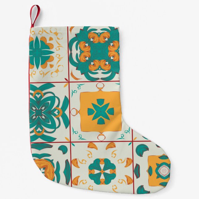 Seamless pattern from the 9 arabic tilesabstract,a small christmas stocking (Front)