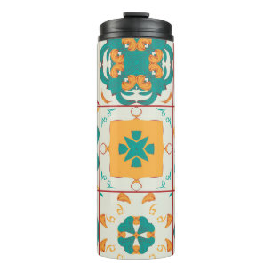 Seamless pattern from the 9 arabic tilesabstract,a thermal tumbler