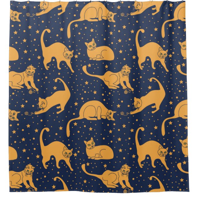 Seamless pattern, funny cats in everyday poses, pl (Front)