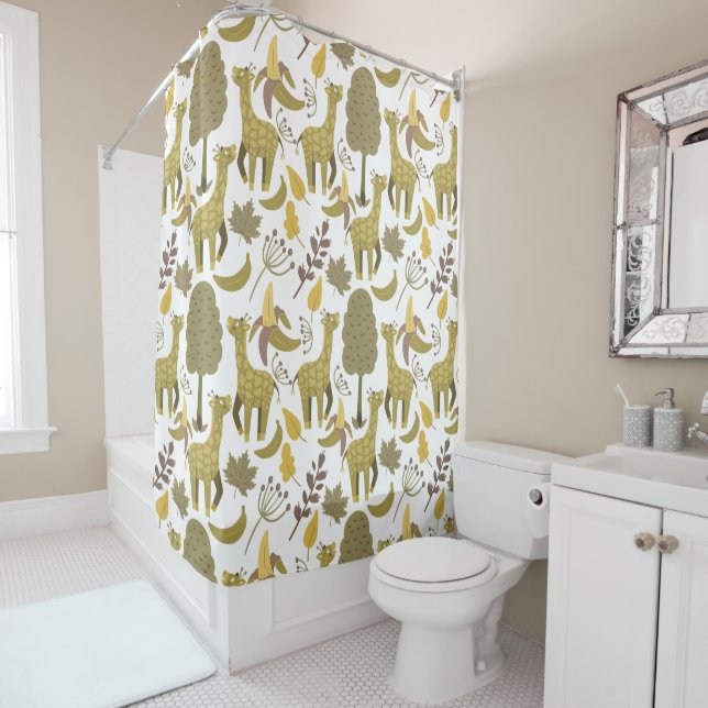Seamless pattern Giraffe yellow white background (In Situ)