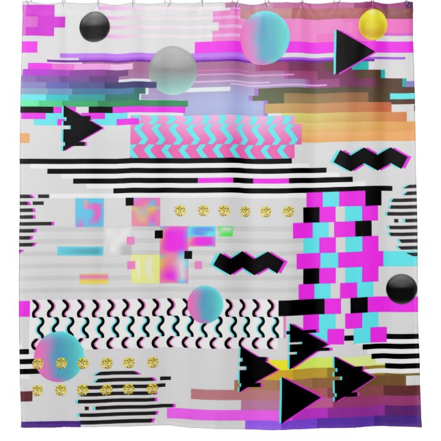 Seamless Pattern Glitch Design. Cyberpunk Digital  (Front)