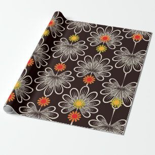 Seamless pattern graphic ornament. Floral stylish Wrapping Paper