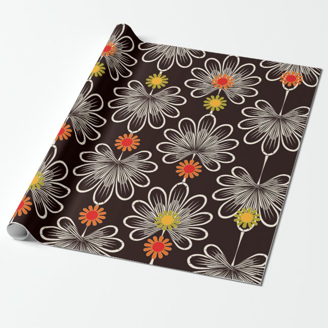 Seamless pattern graphic ornament. Floral stylish  Wrapping Paper (Unrolled)