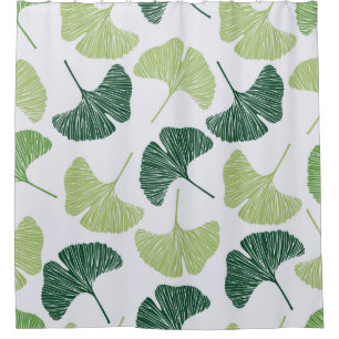 Seamless pattern Green ginkgo biloba