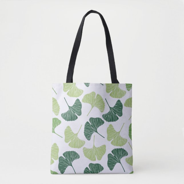 Seamless pattern Green ginkgo biloba  Tote Bag (Front)