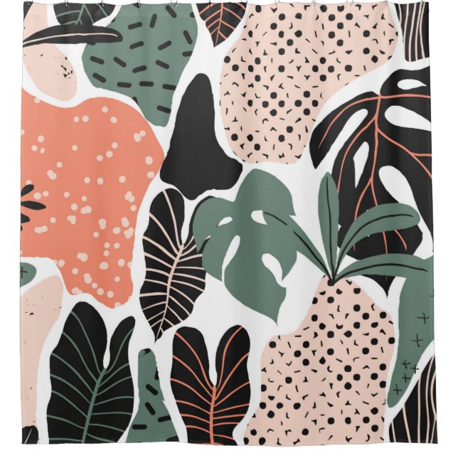 Seamless pattern, hand drawn abstract plant, leaf  (Front)