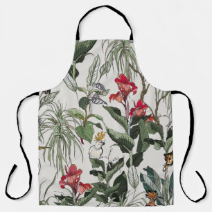 Seamless Pattern Hand Drawn Botanical Illustration Apron