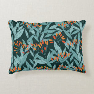 Seamless pattern hand drawn tree branches with lea accent pillow