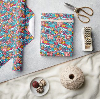 Seamless Pattern Happy Birthday Party Wrapping Paper