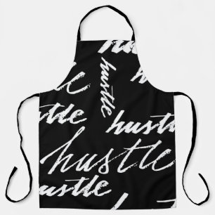 Seamless pattern hustle text grunge music handwrit apron