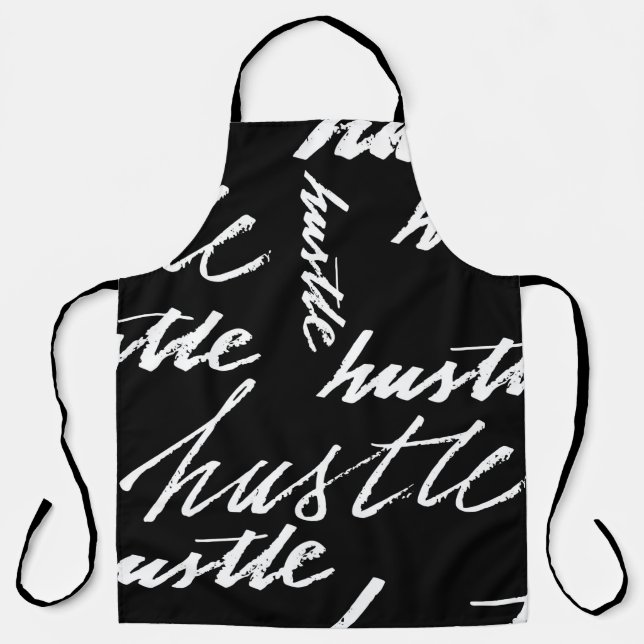 Seamless pattern hustle text grunge music handwrit apron (Front)