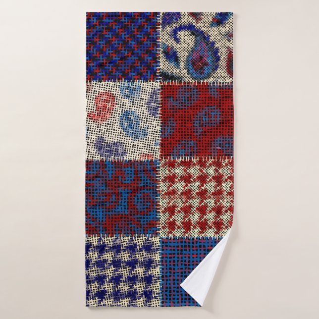 Seamless pattern. Imitation of a patchwork pattern Bath Towel (Bath Towel)