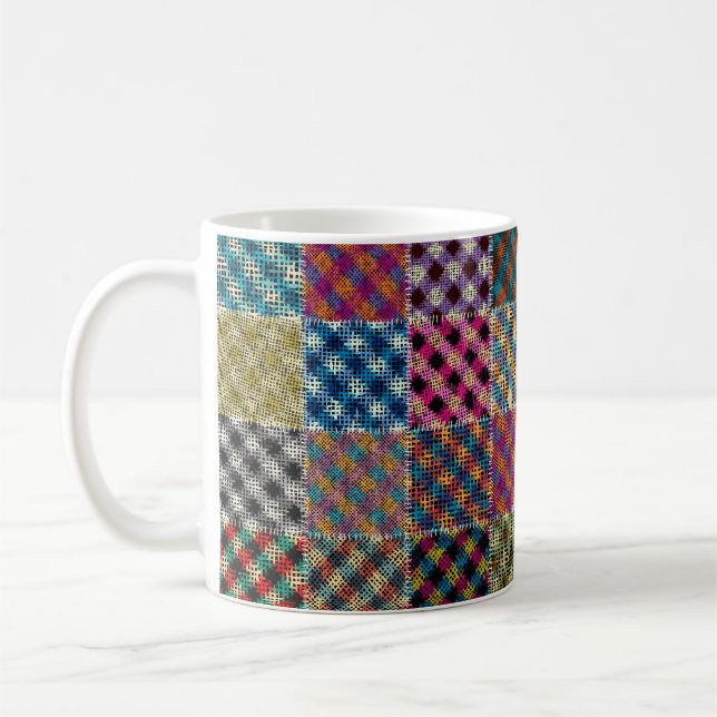Seamless pattern. Imitation of a patchwork pattern Coffee Mug (Left)