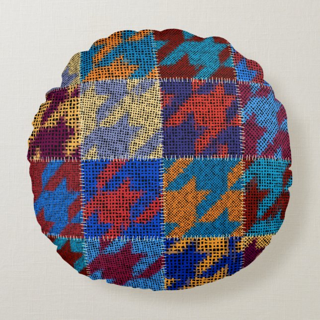 Seamless pattern. Imitation of a patchwork pattern Round Pillow (Front)