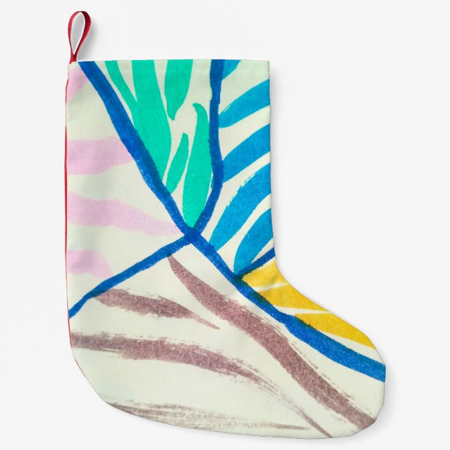 Seamless pattern. Imitation of a patchwork pattern Small Christmas Stocking (Front)