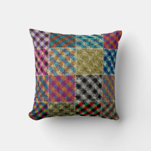 Seamless pattern. Imitation of a patchwork pattern Throw Pillow
