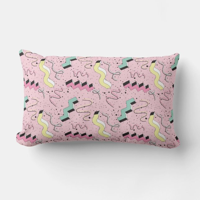 Seamless pattern in bright abstract retro style lumbar pillow (Front)