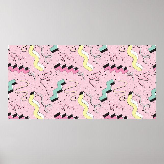 Seamless pattern in bright abstract retro style poster (Front)