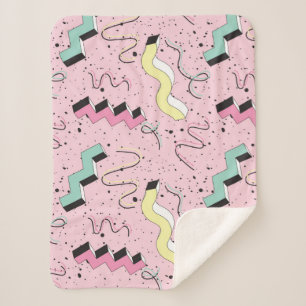 Seamless pattern in bright abstract retro style sherpa blanket