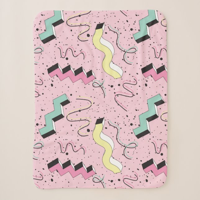 Seamless pattern in bright abstract retro style sherpa blanket (Front)