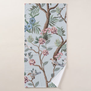 Seamless pattern in chinoiserie style with peonies bath towel