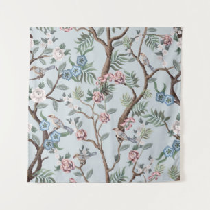 Seamless pattern in chinoiserie style with peonies tapestry