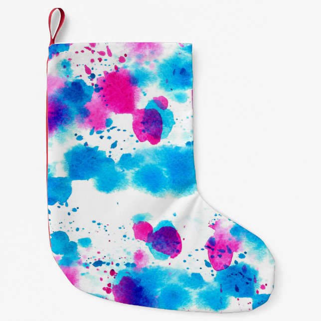 Seamless pattern in grunge style with stains water small christmas stocking (Front)