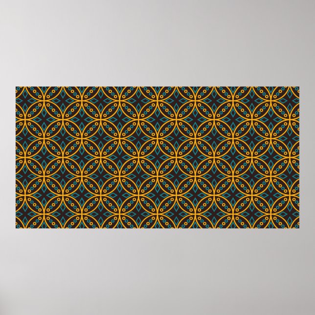 Seamless pattern in Indonesian batik style on the  Poster (Front)