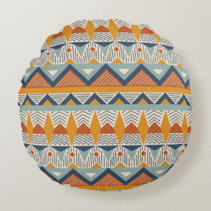 Seamless pattern in navajo style round pillow