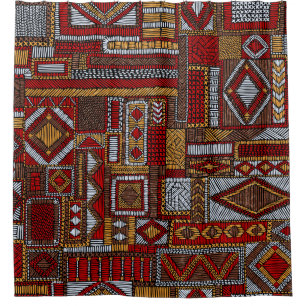 Seamless pattern in patchwork style. Embroidered E
