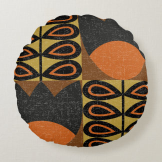 seamless pattern in scandinavian design style. Ret Round Pillow