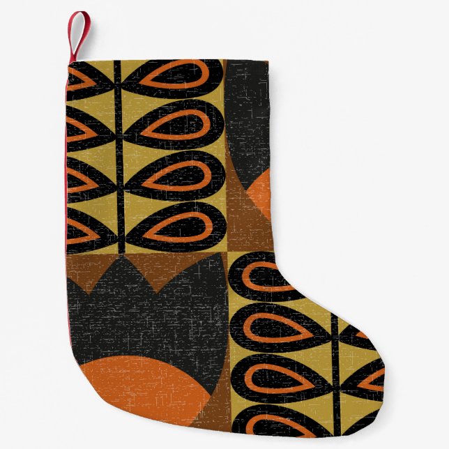 seamless pattern in scandinavian design style. Ret Small Christmas Stocking (Front)