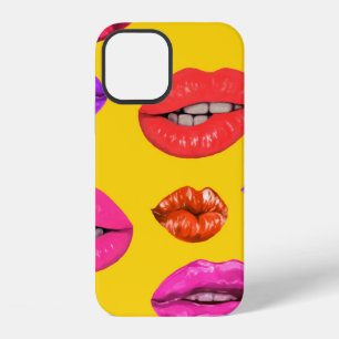 Seamless pattern in the 80's style, coloured glamo iPhone 12 case
