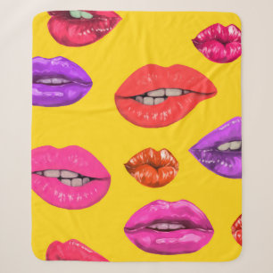 Seamless pattern in the 80's style, coloured glamo sherpa blanket