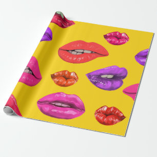 Seamless pattern in the 80's style, coloured glamo wrapping paper