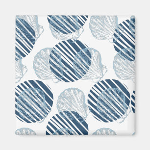 Seamless pattern in trendy colours with seashells magnet
