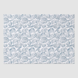 Seamless pattern in trendy colours with seashells  tissue paper