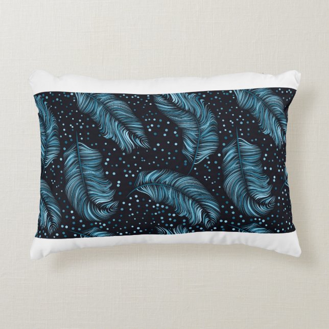 Seamless pattern, infinite texture. dark feather b accent pillow (Front)
