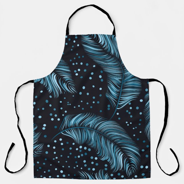 Seamless pattern, infinite texture. dark feather b apron (Front)