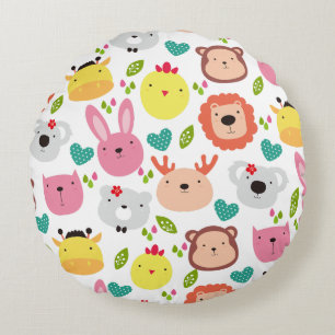Seamless Pattern kids' room decorations Round Pillow